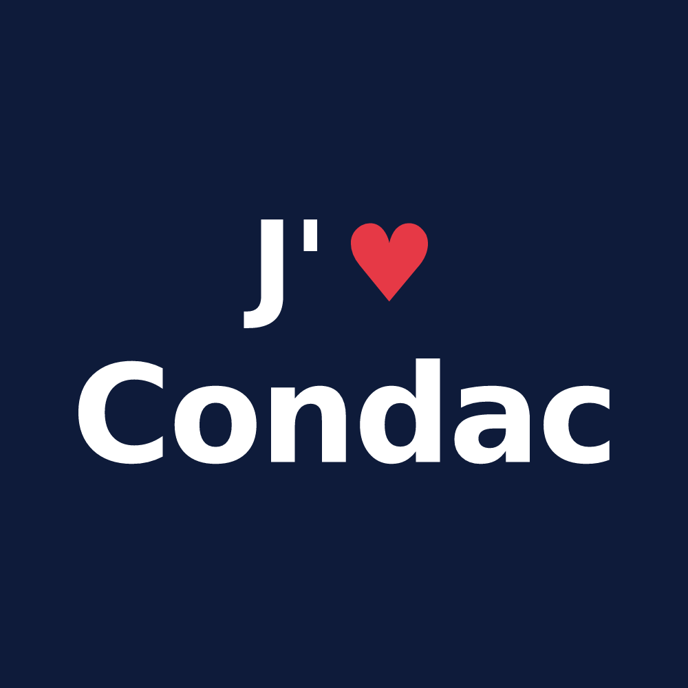 T-shirt personnalisé Condac — design J'aime Condac