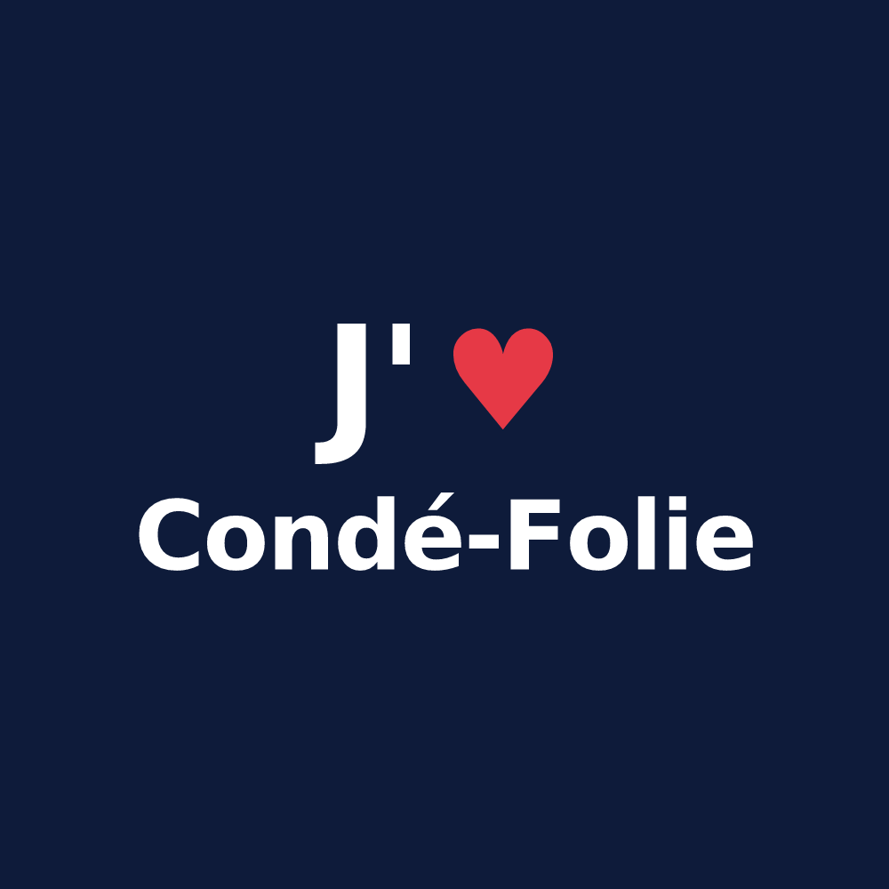 T-shirt personnalisé Condé-Folie — design J'aime Condé-Folie