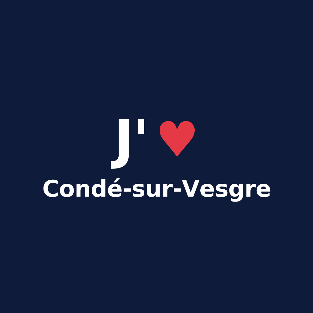 T-shirt personnalisé Condé-sur-Vesgre — design J'aime Condé-sur-Vesgre