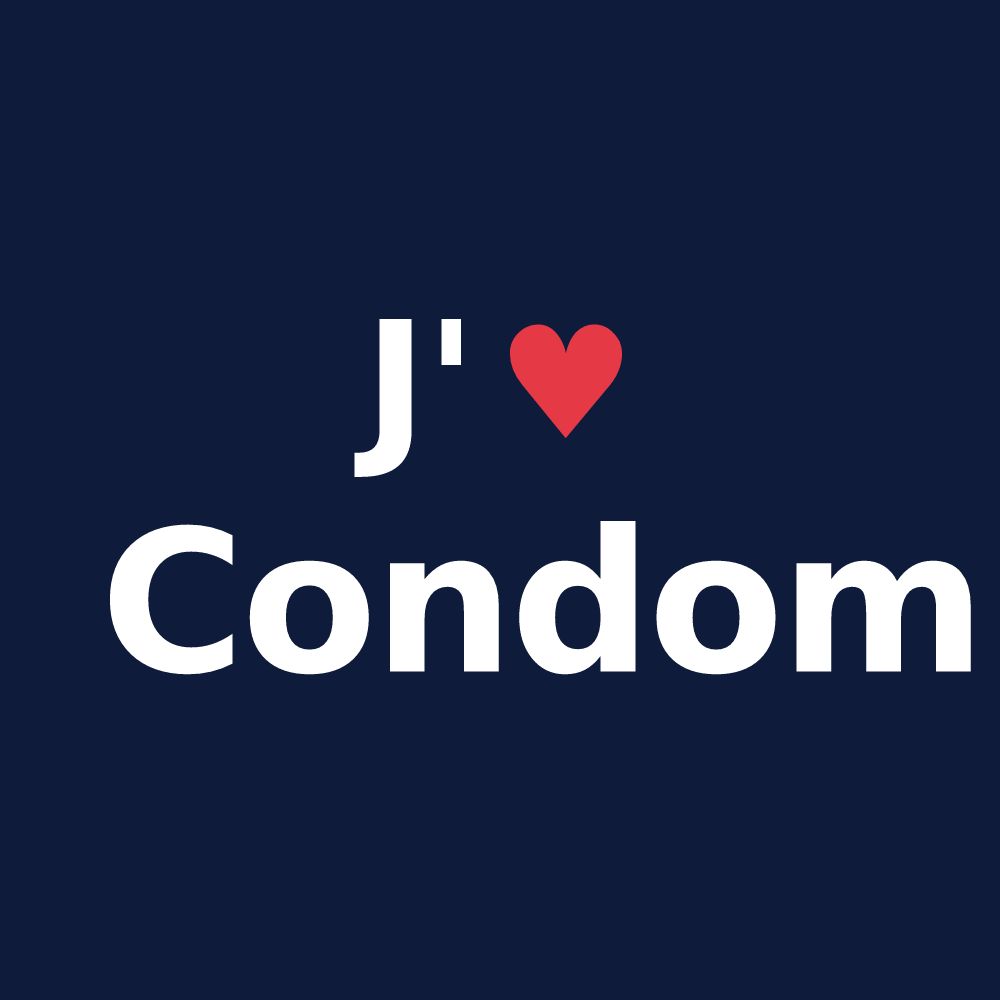 T-shirt personnalisé Condom — design J'aime Condom