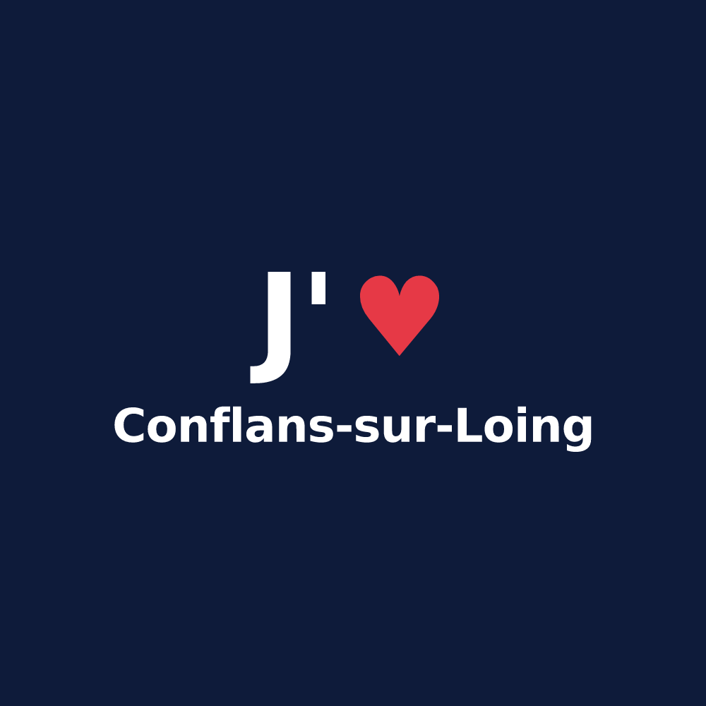 T-shirt personnalisé Conflans-sur-Loing — design J'aime Conflans-sur-Loing