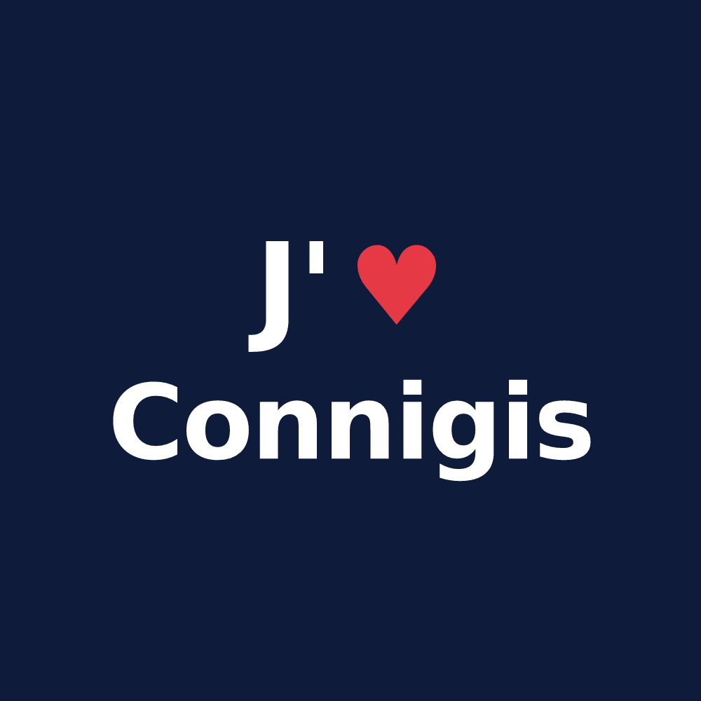 T-shirt personnalisé Connigis — design J'aime Connigis