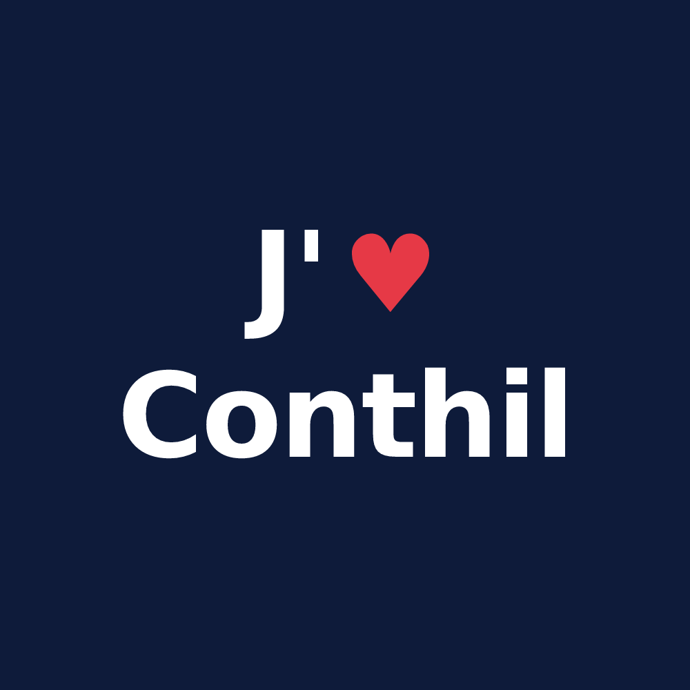 T-shirt personnalisé Conthil — design J'aime Conthil