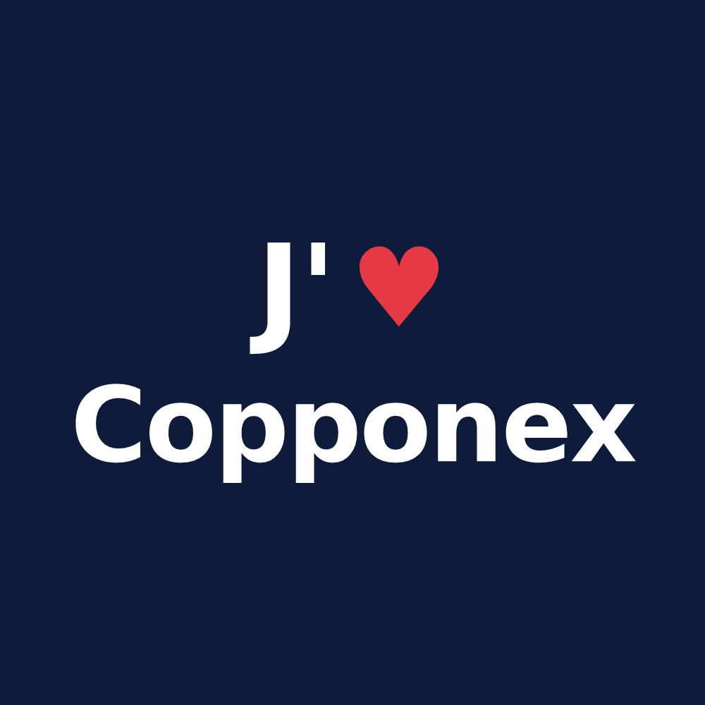 T-shirt personnalisé Copponex — design J'aime Copponex