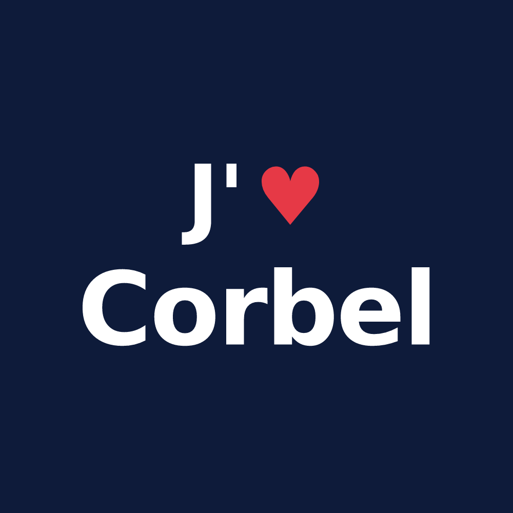 T-shirt personnalisé Corbel — design J'aime Corbel