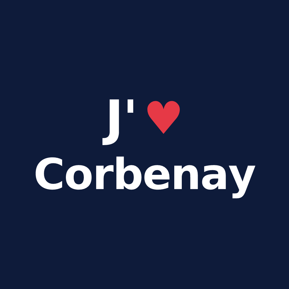 T-shirt personnalisé Corbenay — design J'aime Corbenay