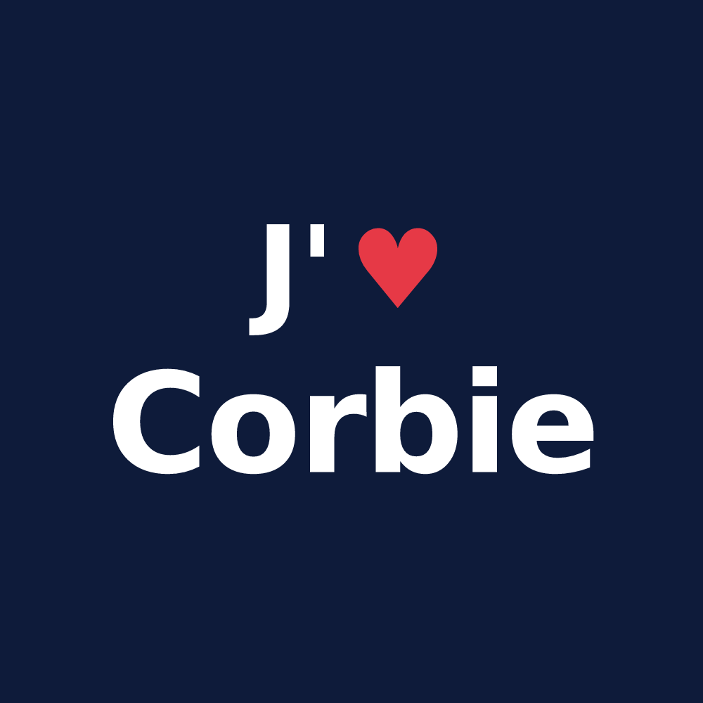 T-shirt personnalisé Corbie — design J'aime Corbie