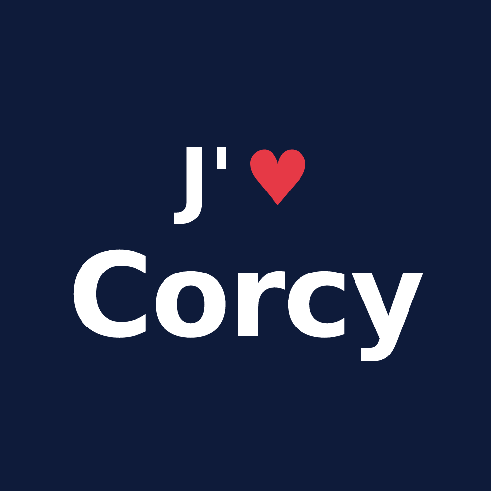 T-shirt personnalisé Corcy — design J'aime Corcy