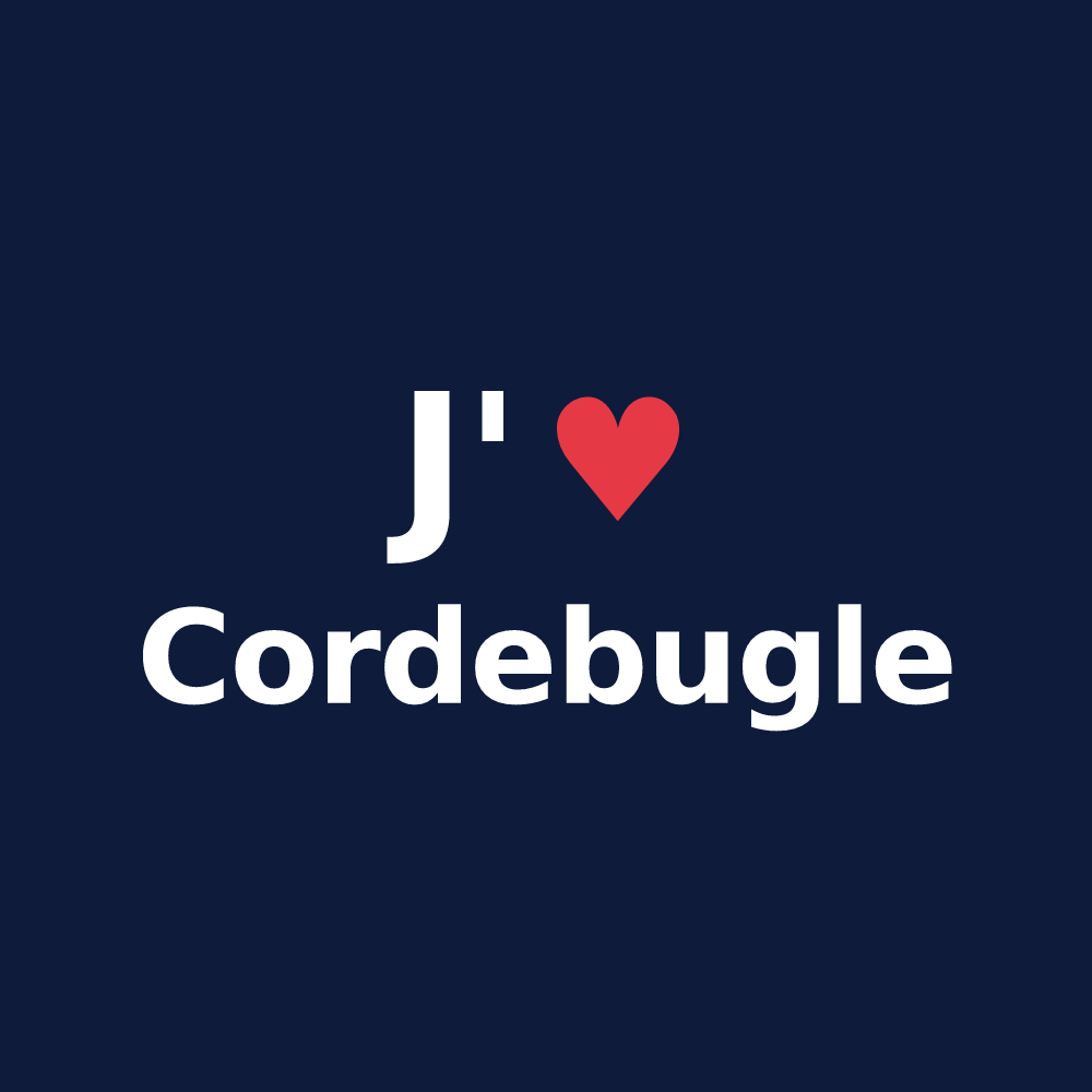 T-shirt personnalisé Cordebugle — design J'aime Cordebugle