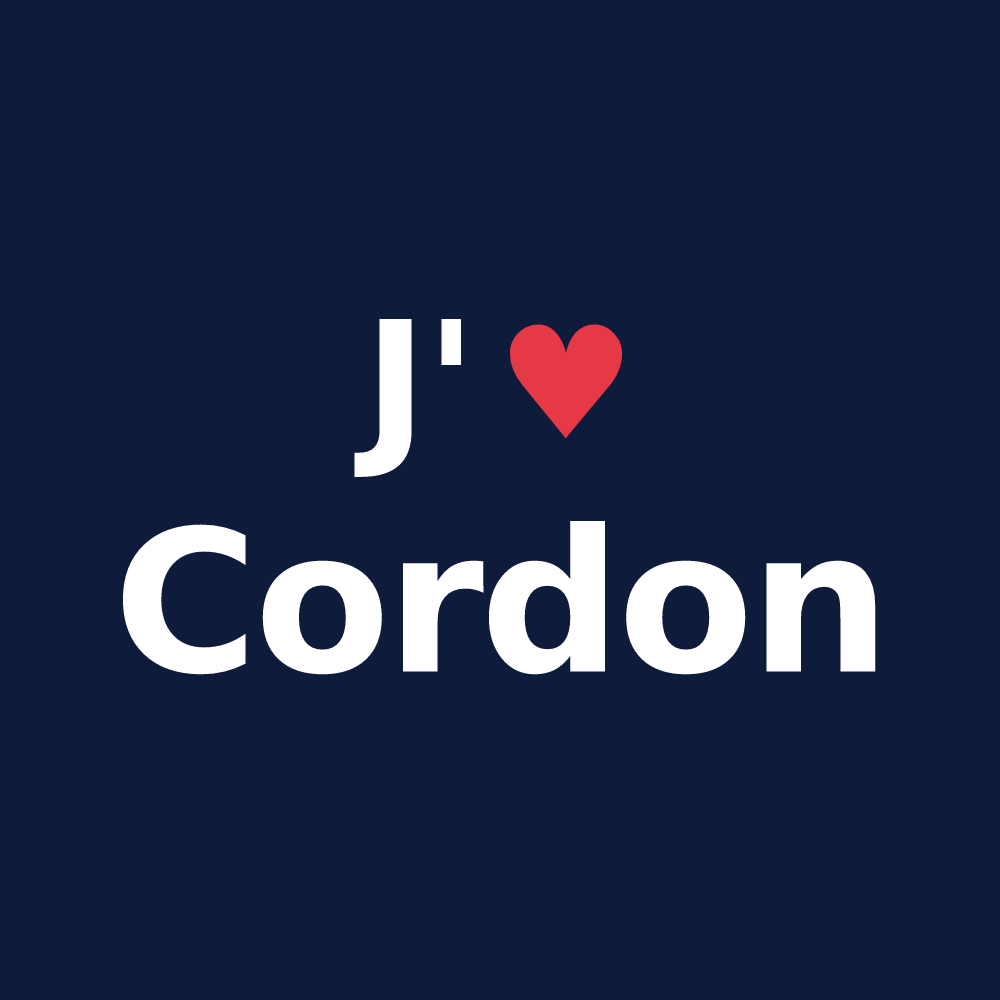T-shirt personnalisé Cordon — design J'aime Cordon