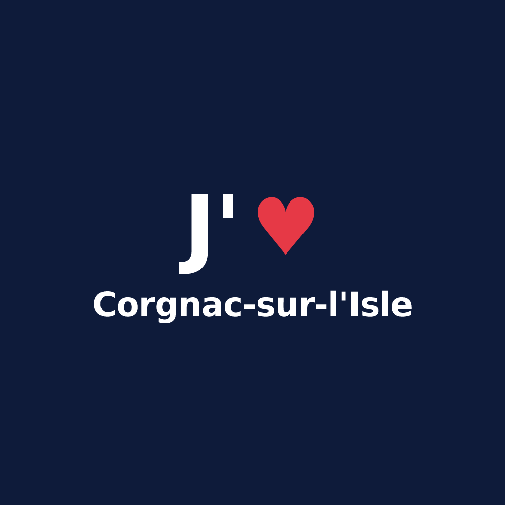 T-shirt personnalisé Corgnac-sur-l'Isle — design J'aime Corgnac-sur-l'Isle