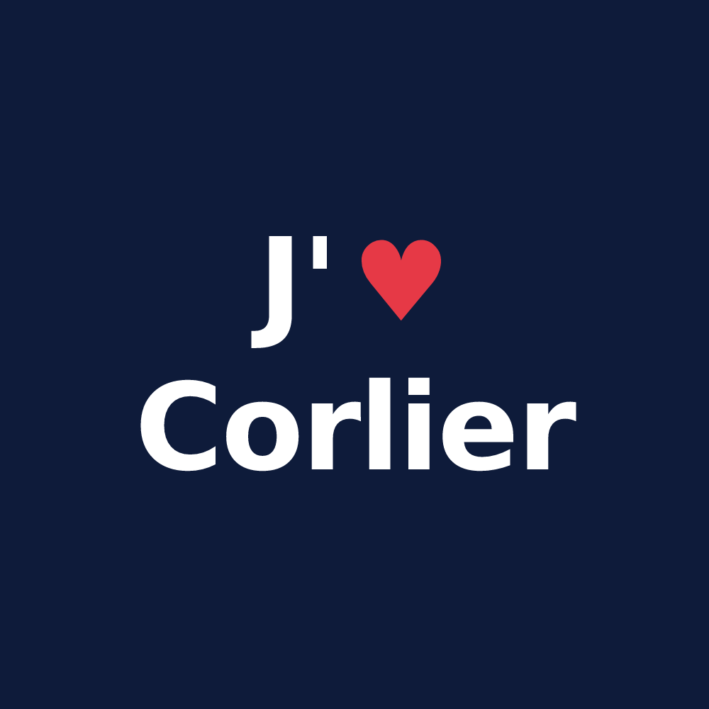 T-shirt personnalisé Corlier — design J'aime Corlier