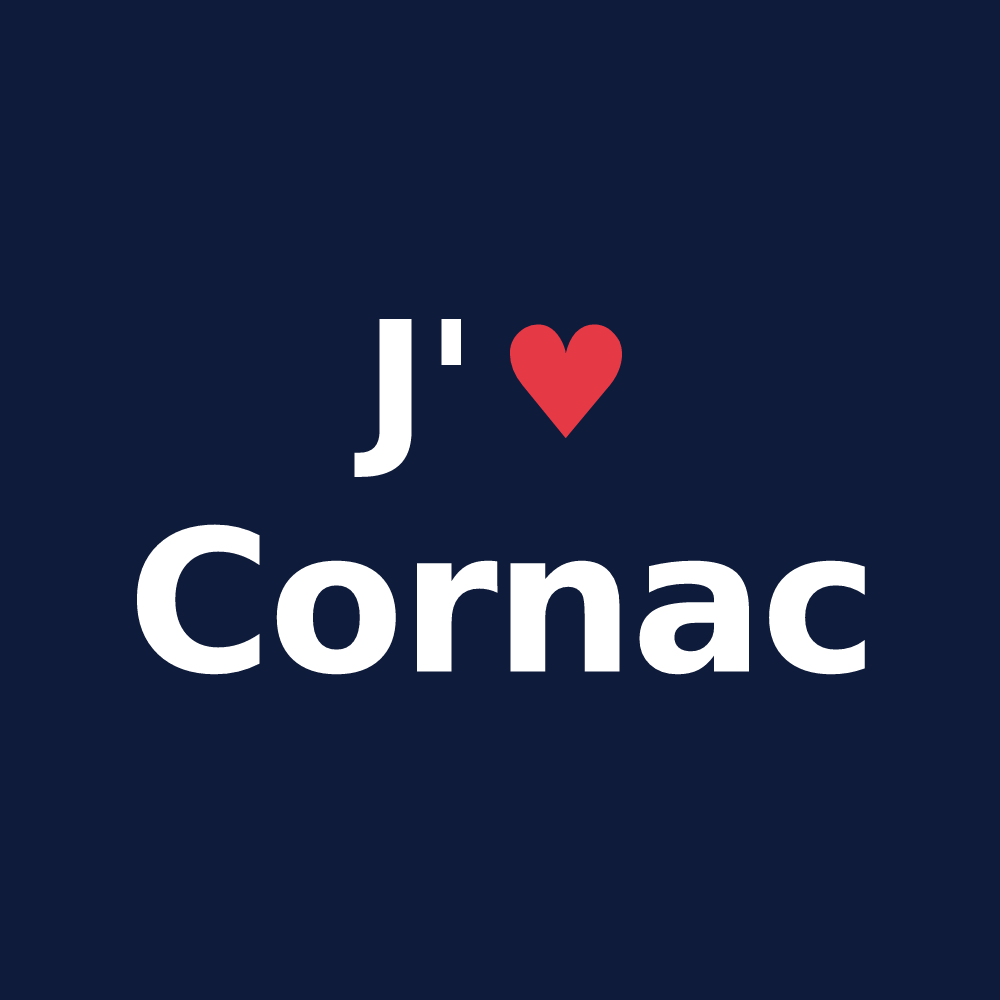 T-shirt personnalisé Cornac — design « J'aime Cornac » imprimé sur le t-shirt