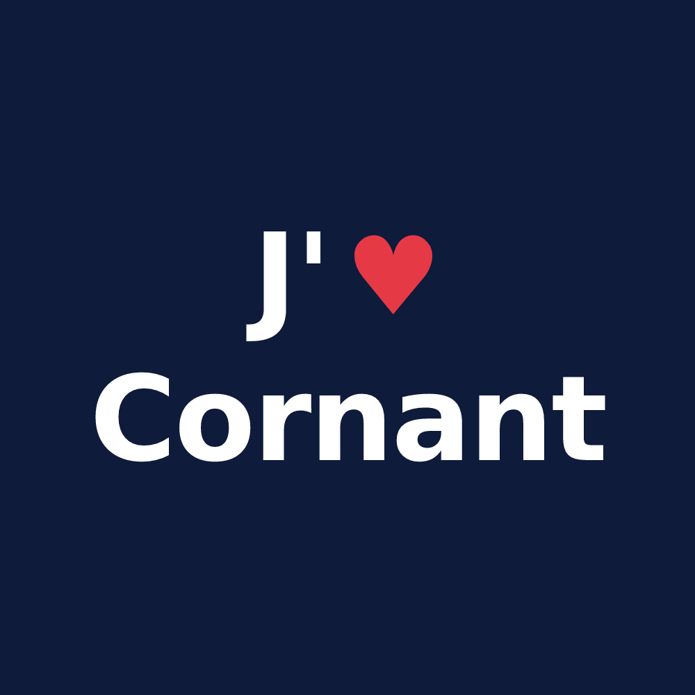 T-shirt personnalisé Cornant — design J'aime Cornant