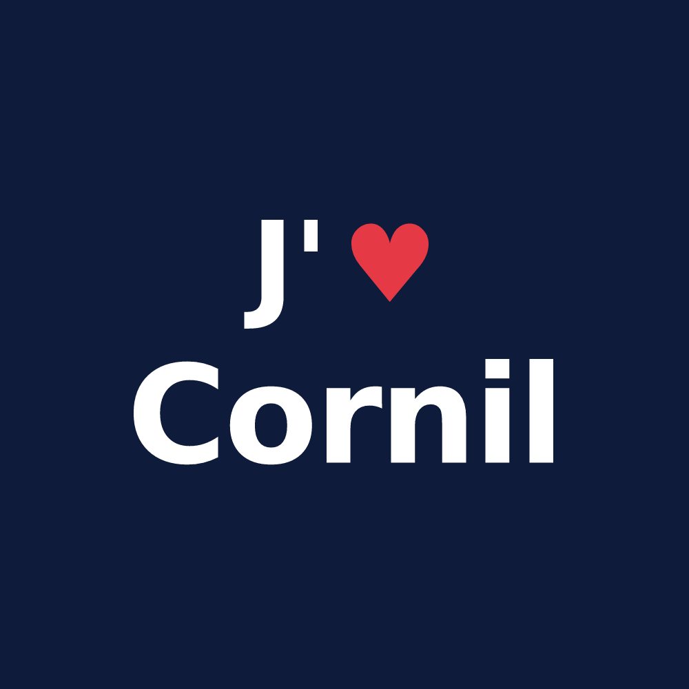 T-shirt personnalisé Cornil — design J'aime Cornil