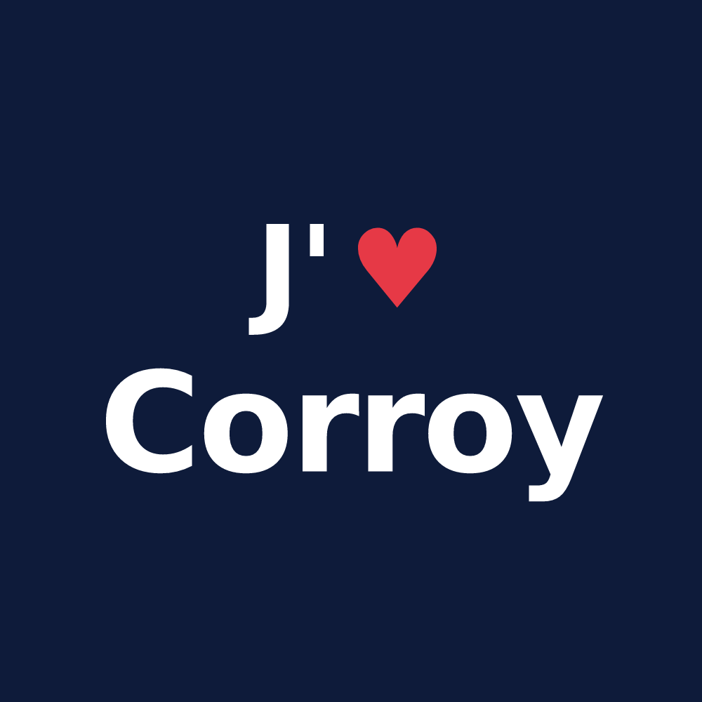 T-shirt personnalisé Corroy — design J'aime Corroy