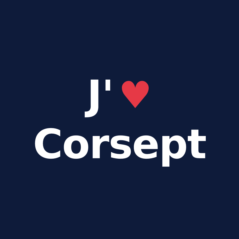 T-shirt personnalisé Corsept — design J'aime Corsept