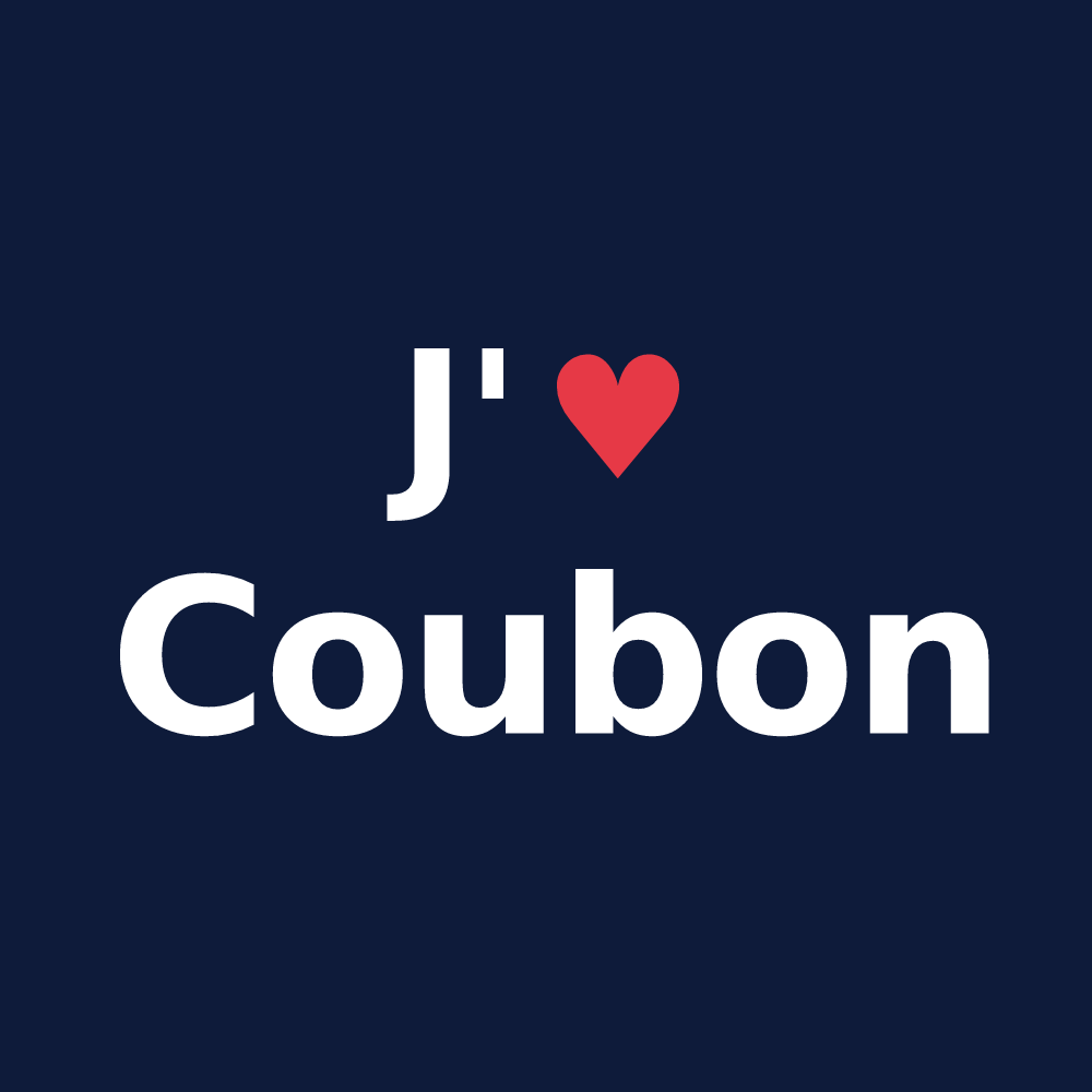 T-shirt personnalisé Coubon — design J'aime Coubon