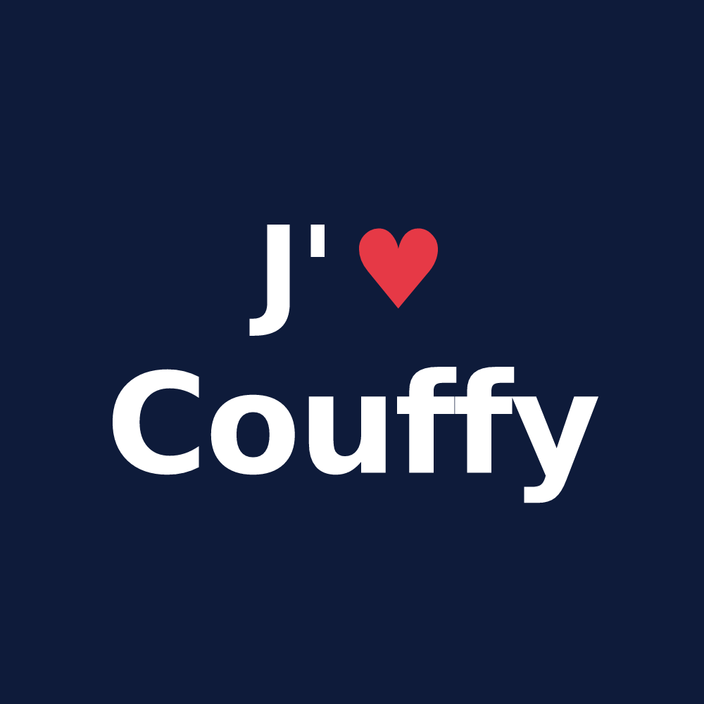 T-shirt personnalisé Couffy — design « J'aime Couffy » imprimé sur le t-shirt