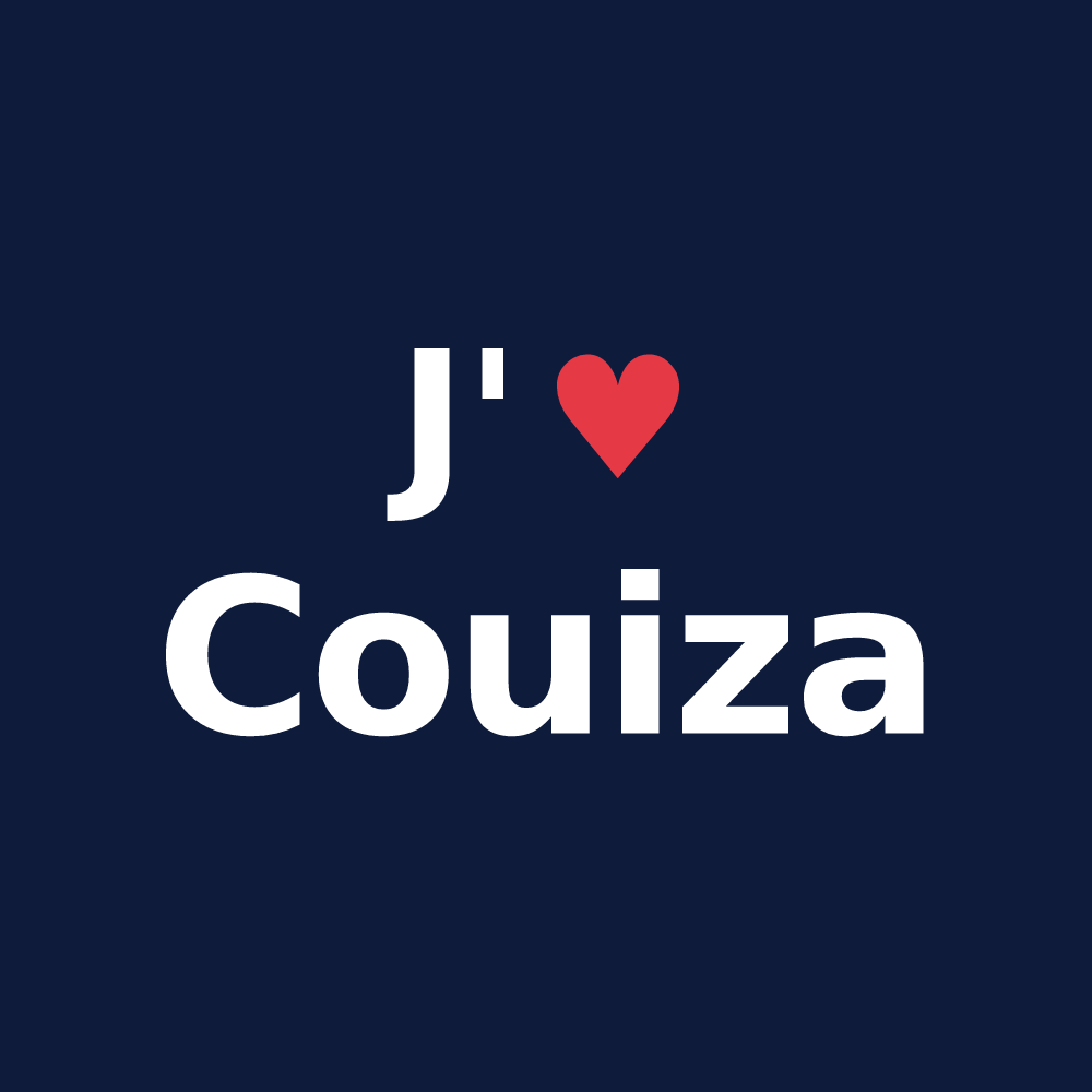 T-shirt personnalisé Couiza — design J'aime Couiza