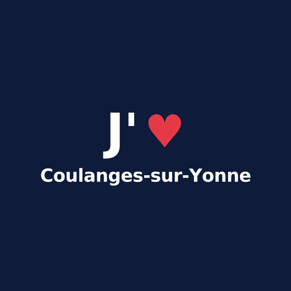 T-shirt personnalisé Coulanges-sur-Yonne — design J'aime Coulanges-sur-Yonne