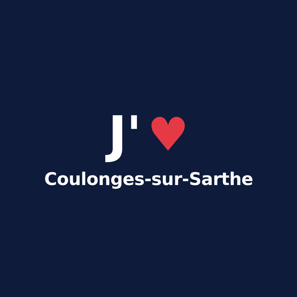 T-shirt personnalisé Coulonges-sur-Sarthe — design J'aime Coulonges-sur-Sarthe