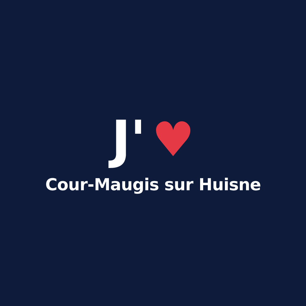 T-shirt personnalisé Cour-Maugis sur Huisne — design J'aime Cour-Maugis sur Huisne