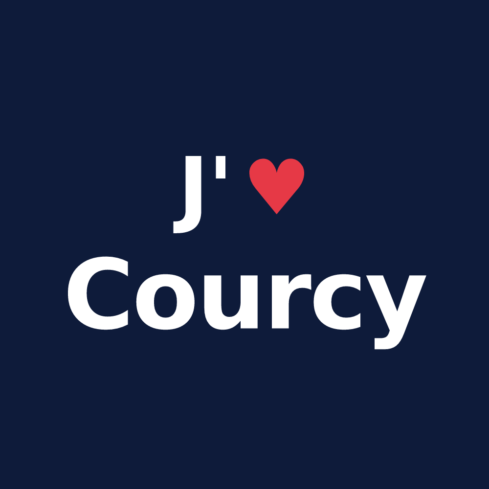 T-shirt personnalisé Courcy — design J'aime Courcy