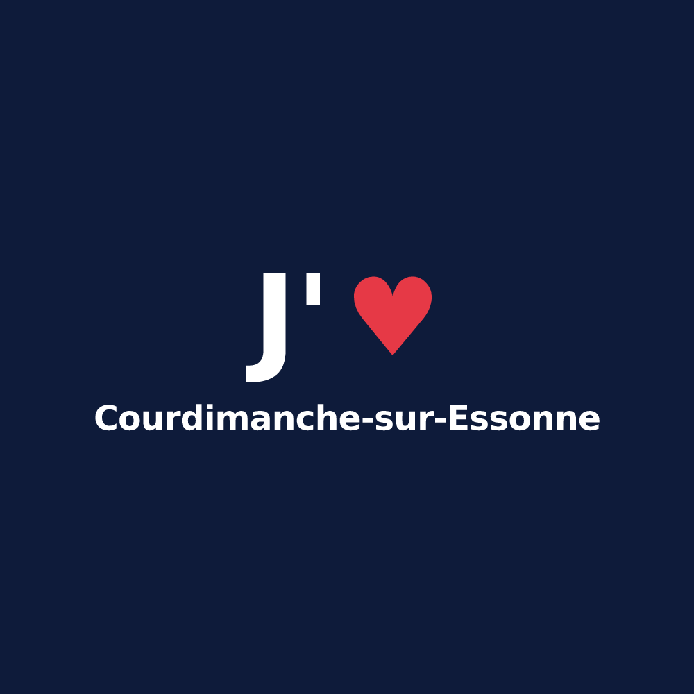 T-shirt personnalisé Courdimanche-sur-Essonne — design J'aime Courdimanche-sur-Essonne