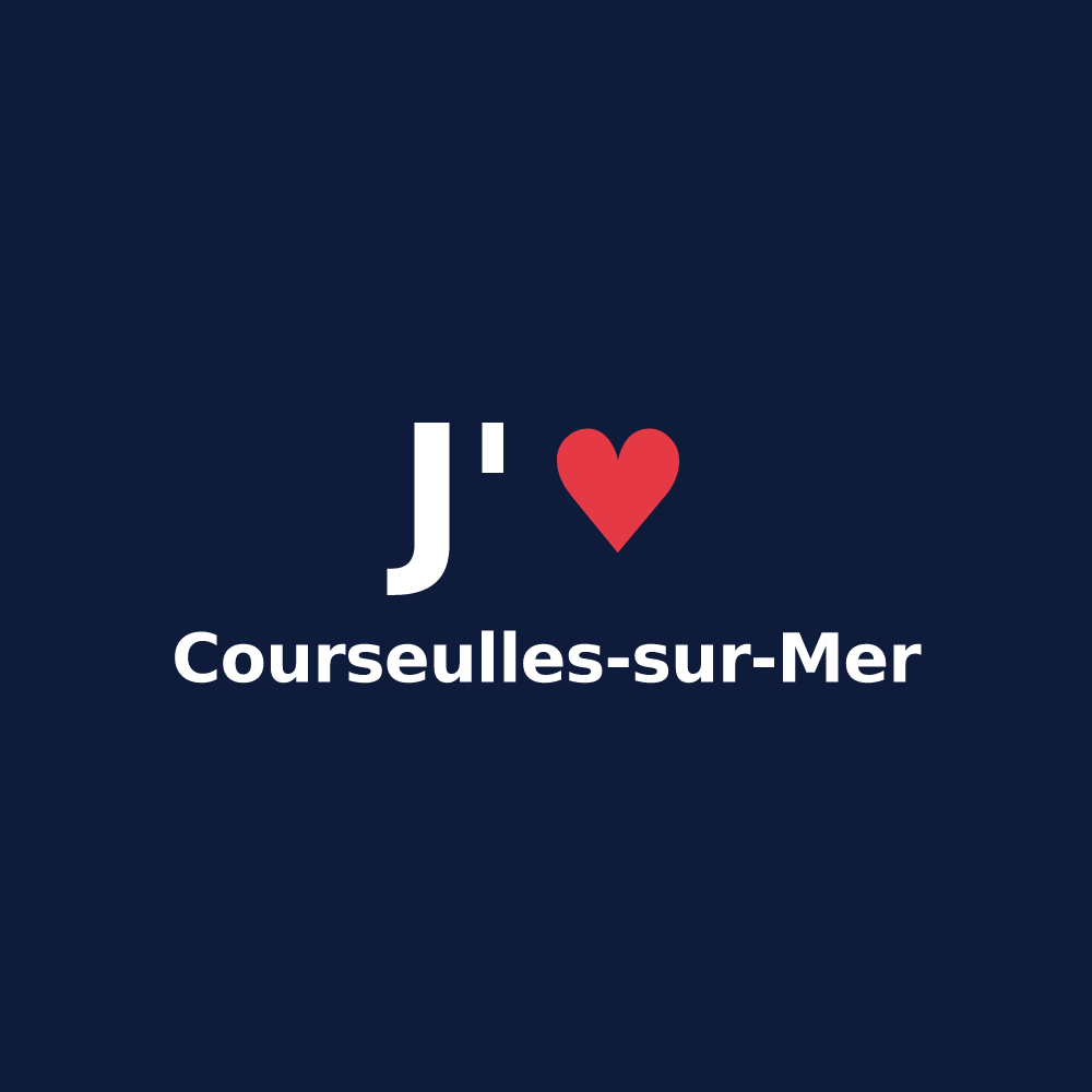 T-shirt personnalisé Courseulles-sur-Mer — design J'aime Courseulles-sur-Mer