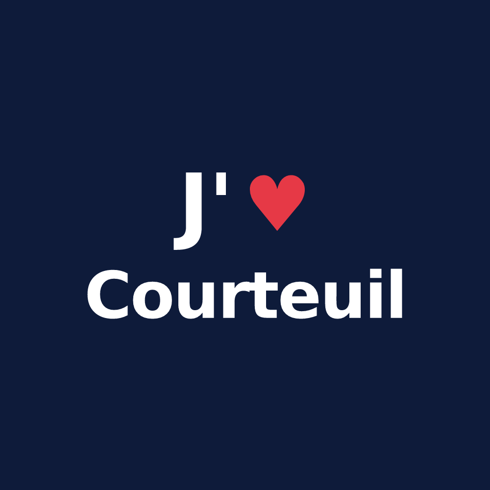 T-shirt personnalisé Courteuil — design J'aime Courteuil