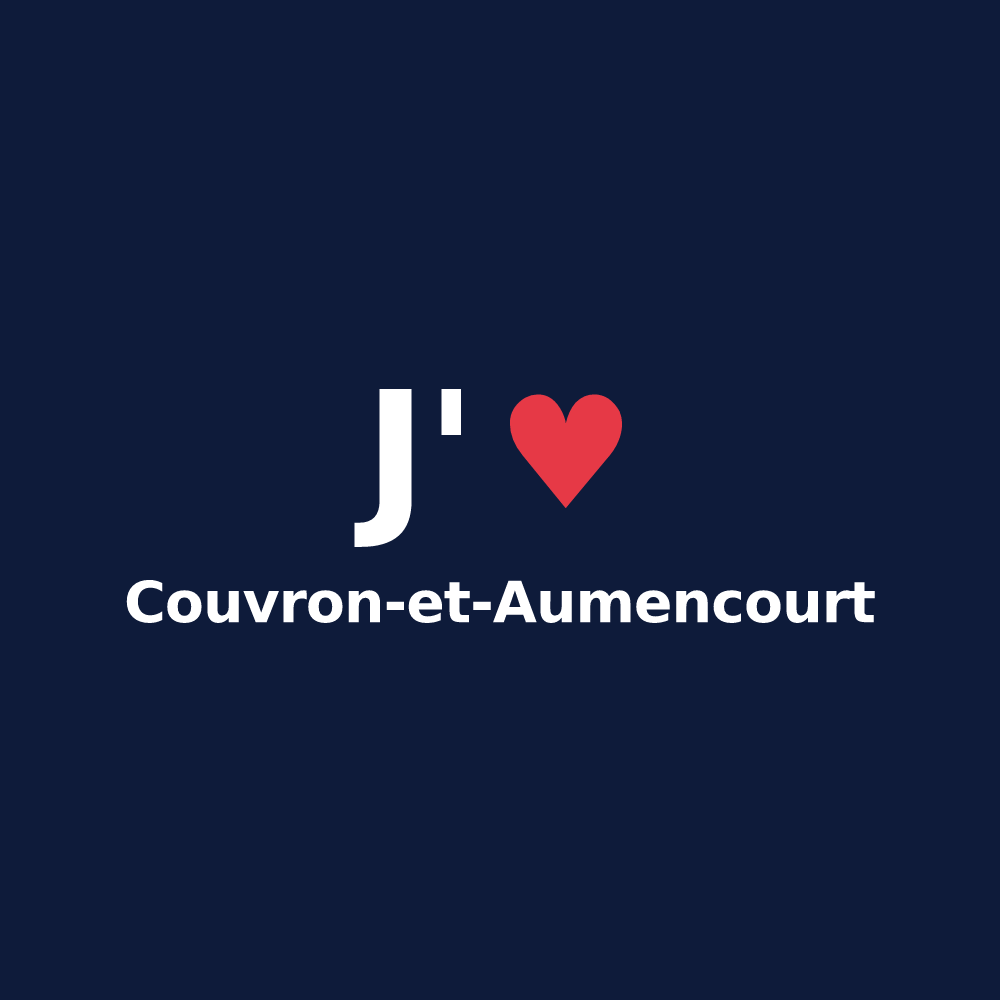 T-shirt personnalisé Couvron-et-Aumencourt — design J'aime Couvron-et-Aumencourt