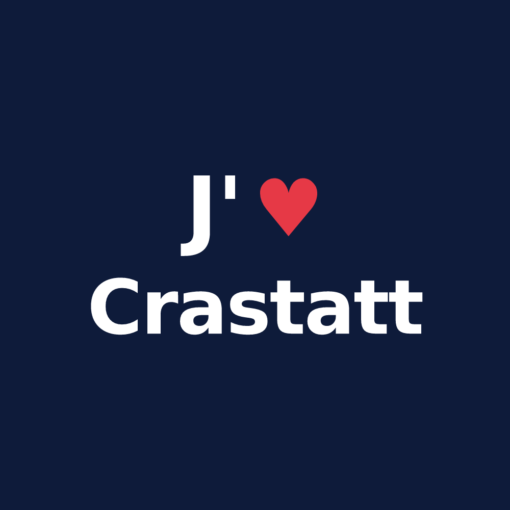 T-shirt personnalisé Crastatt — design J'aime Crastatt