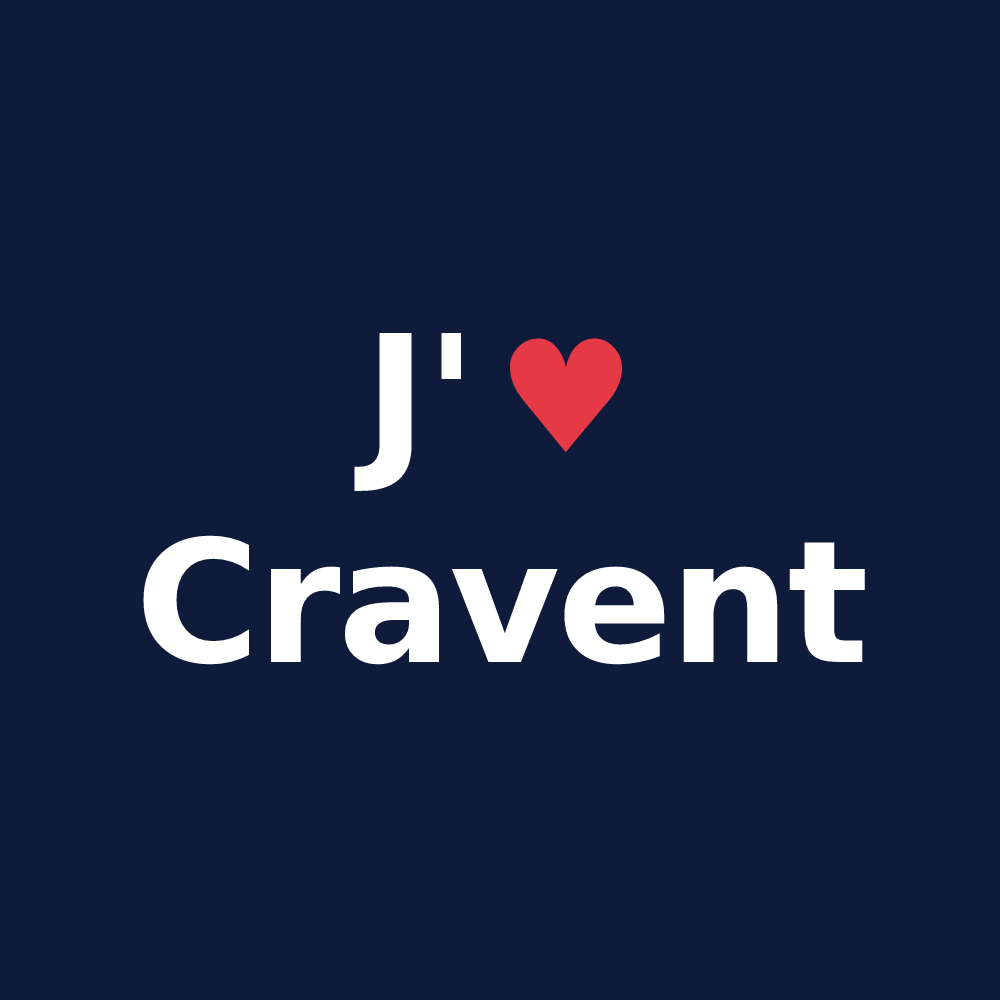 T-shirt personnalisé Cravent — design J'aime Cravent