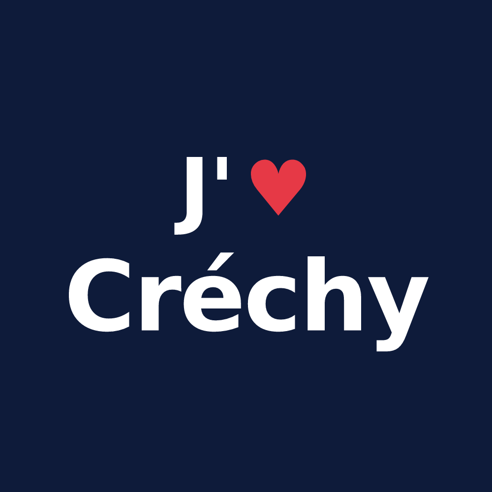 T-shirt personnalisé Créchy — design J'aime Créchy