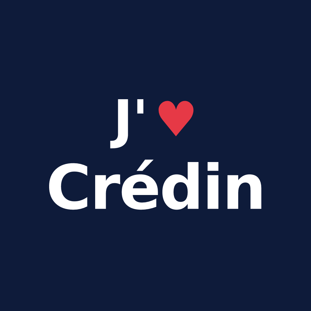 T-shirt personnalisé Crédin — design J'aime Crédin