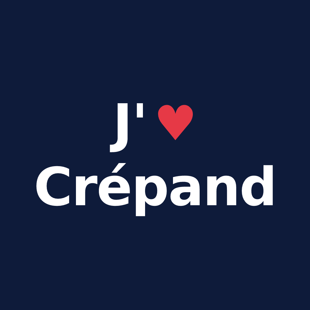 T-shirt personnalisé Crépand — design J'aime Crépand