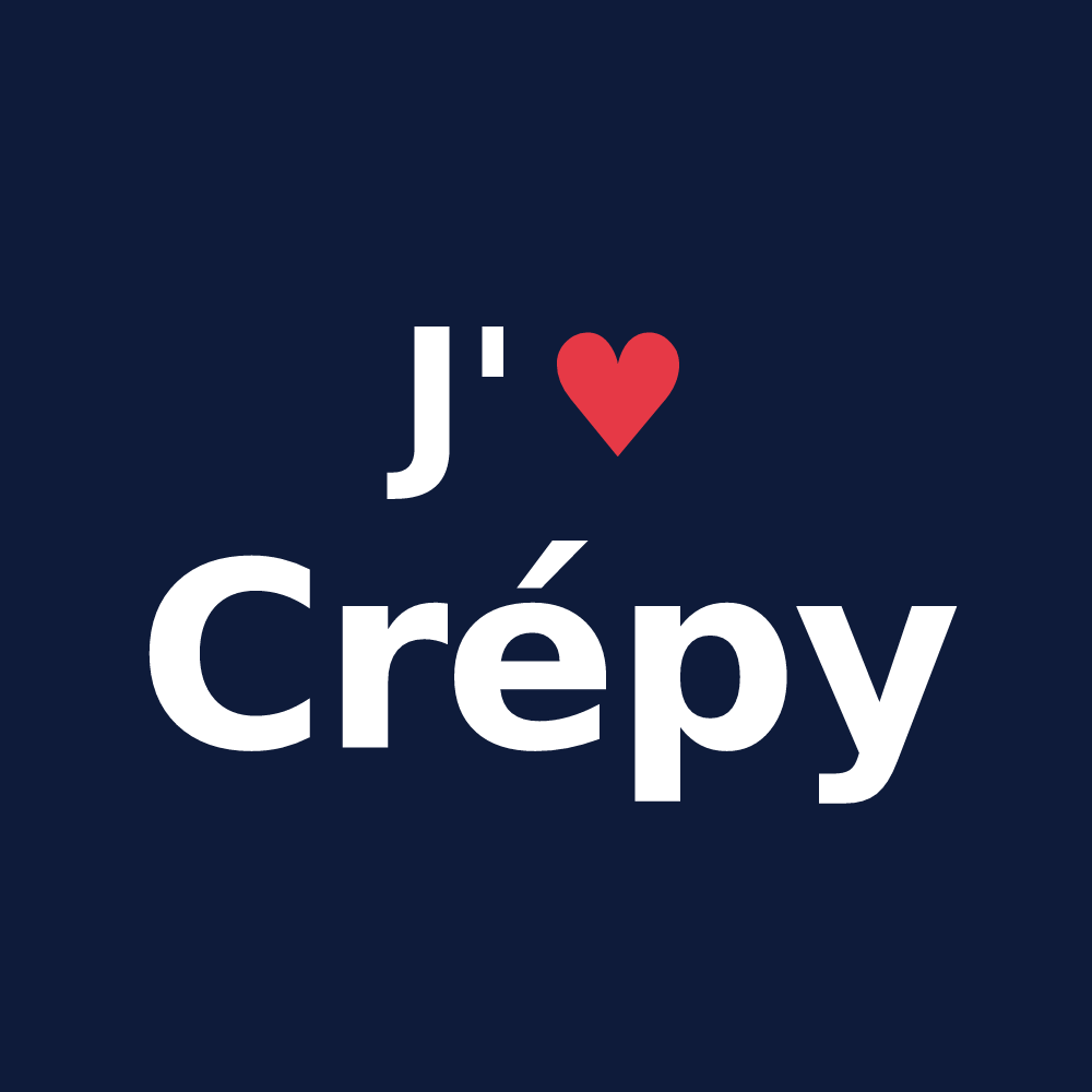 T-shirt personnalisé Crépy — design J'aime Crépy