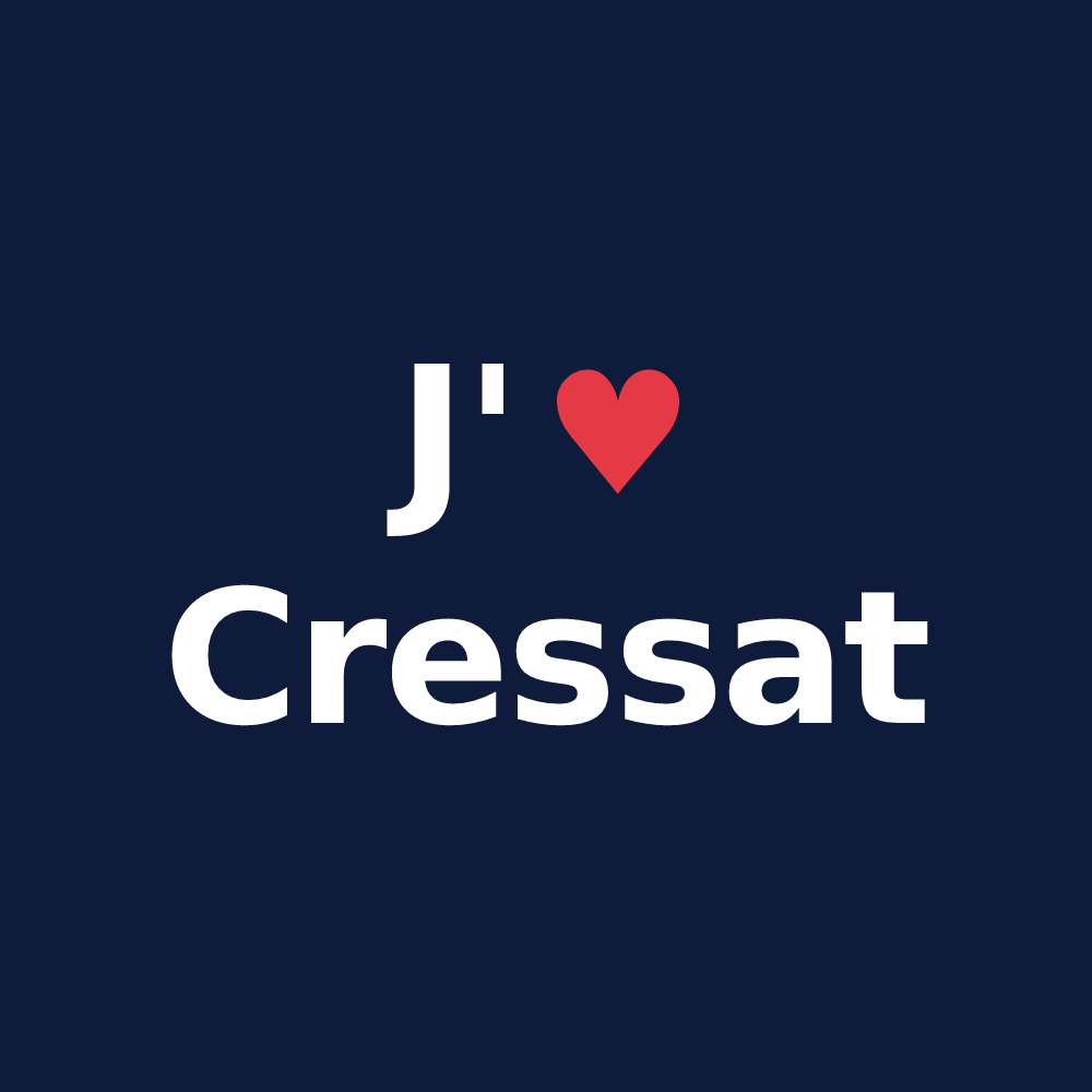 T-shirt personnalisé Cressat — design J'aime Cressat