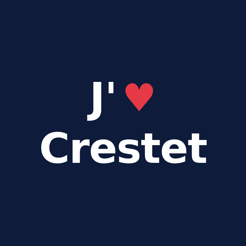T-shirt personnalisé Crestet — design J'aime Crestet