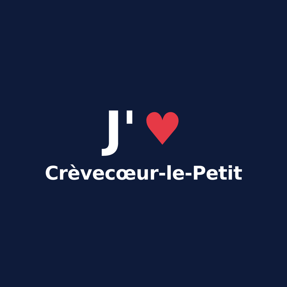 T-shirt personnalisé Crèvecœur-le-Petit — design J'aime Crèvecœur-le-Petit