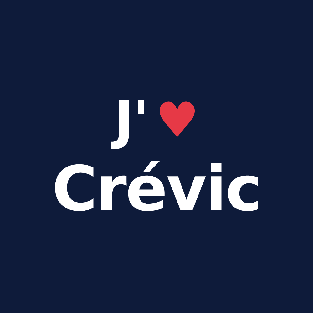 T-shirt personnalisé Crévic — design J'aime Crévic