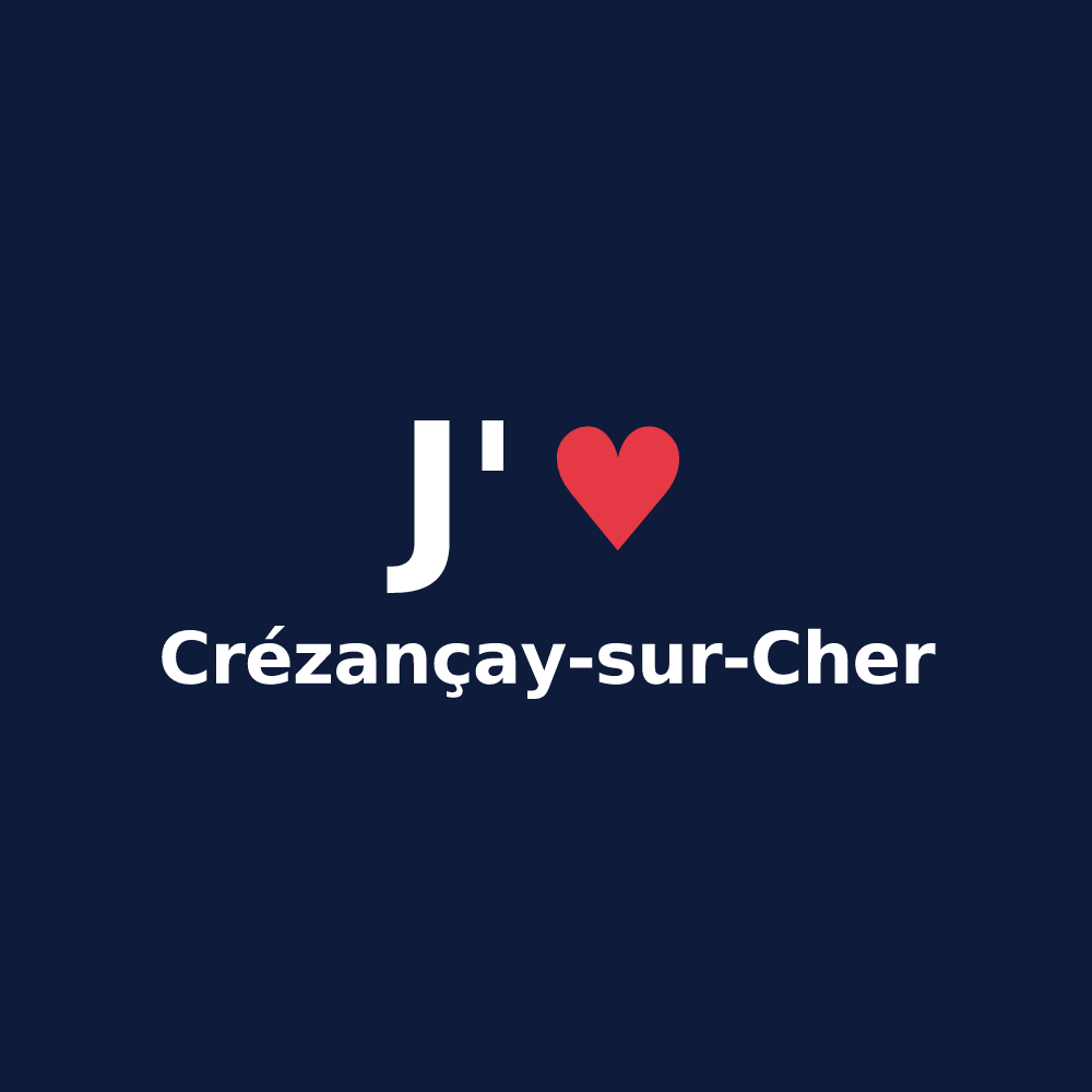 T-shirt personnalisé Crézançay-sur-Cher — design J'aime Crézançay-sur-Cher