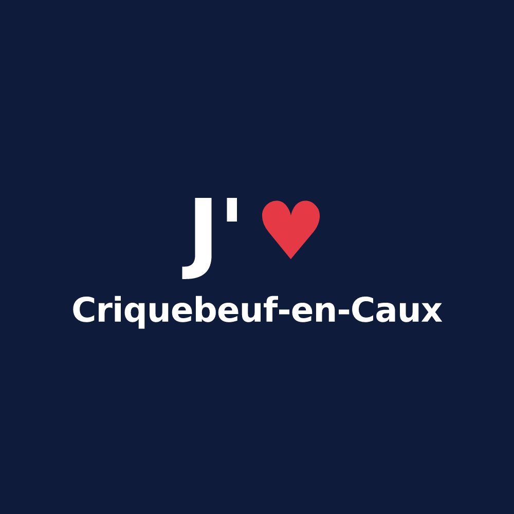 T-shirt personnalisé Criquebeuf-en-Caux — design J'aime Criquebeuf-en-Caux