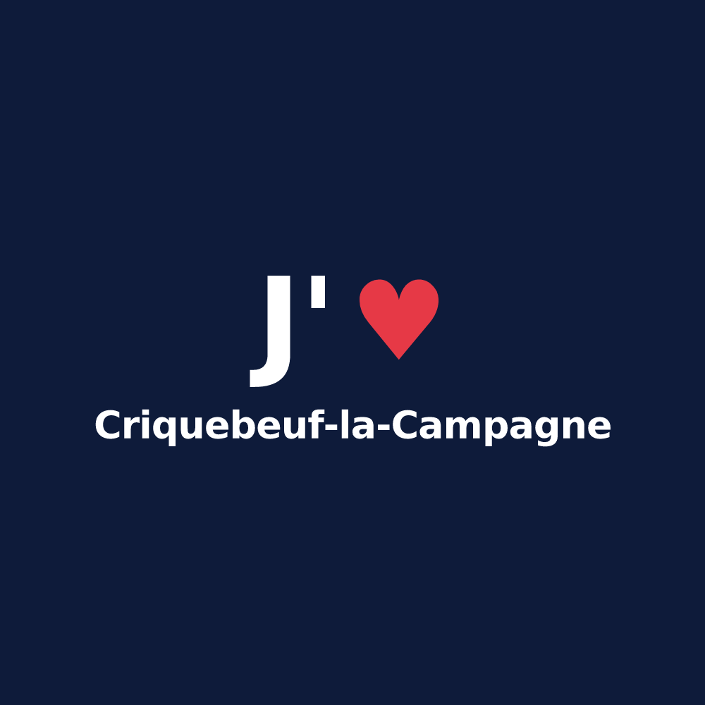 T-shirt personnalisé Criquebeuf-la-Campagne — design J'aime Criquebeuf-la-Campagne