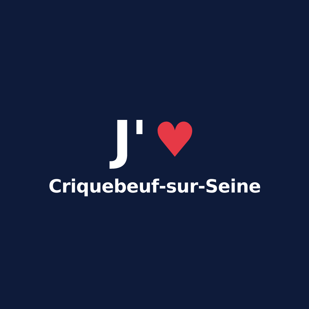 T-shirt personnalisé Criquebeuf-sur-Seine — design J'aime Criquebeuf-sur-Seine