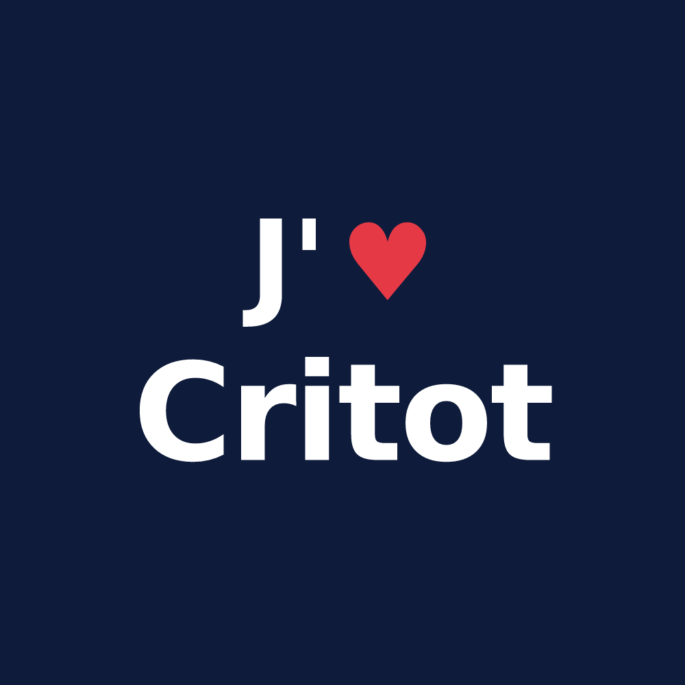 T-shirt personnalisé Critot — design J'aime Critot