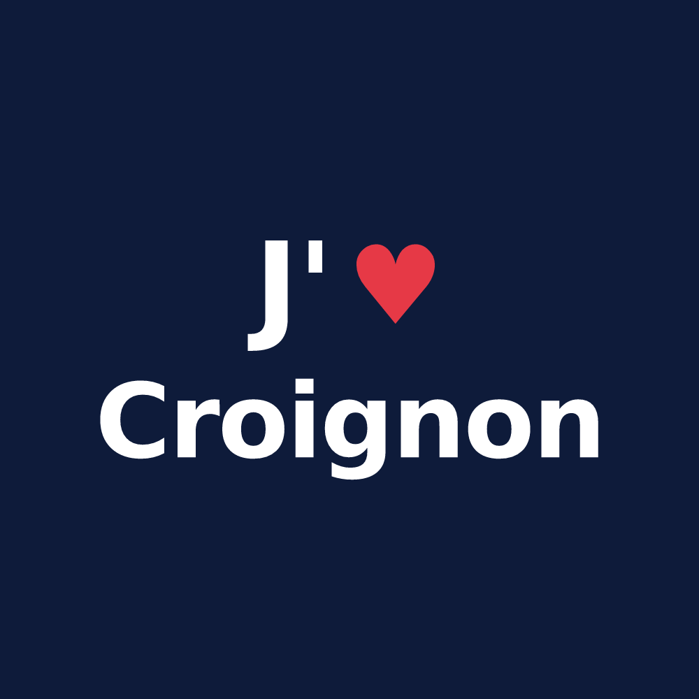 T-shirt personnalisé Croignon — design J'aime Croignon