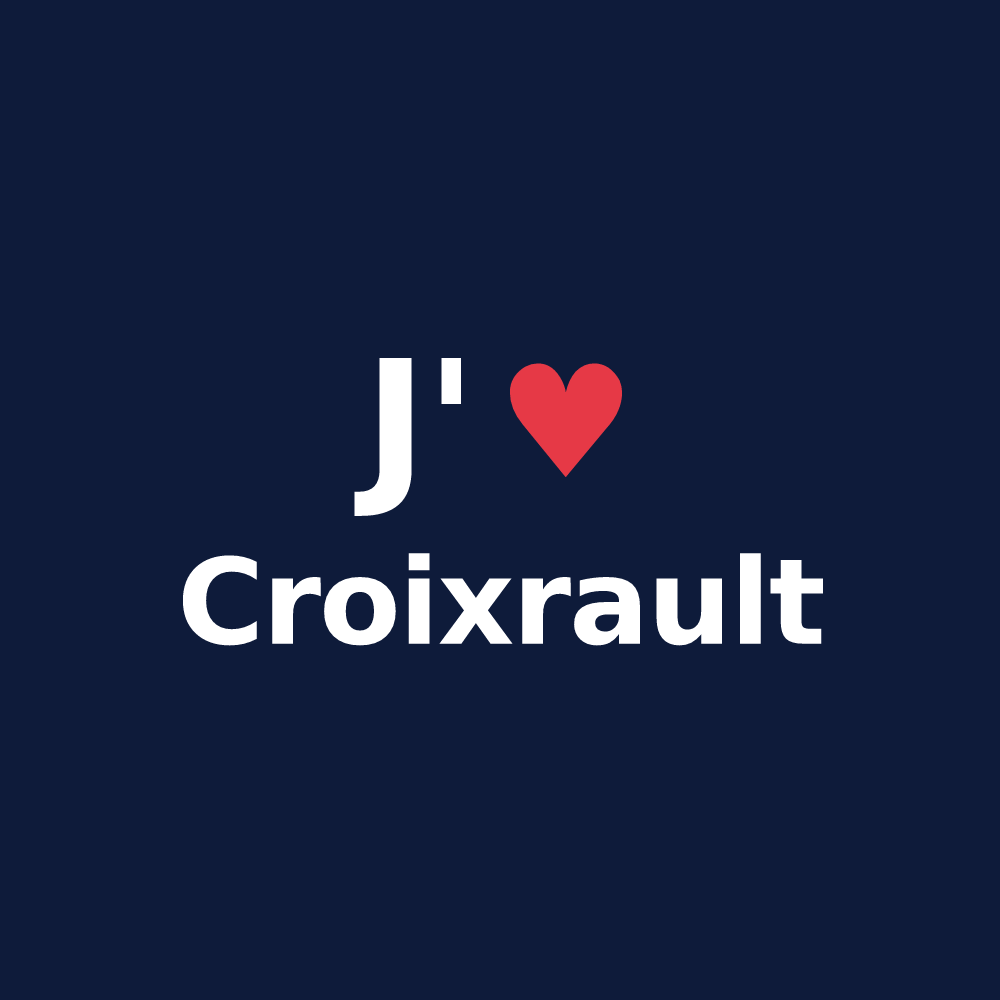 T-shirt personnalisé Croixrault — design J'aime Croixrault