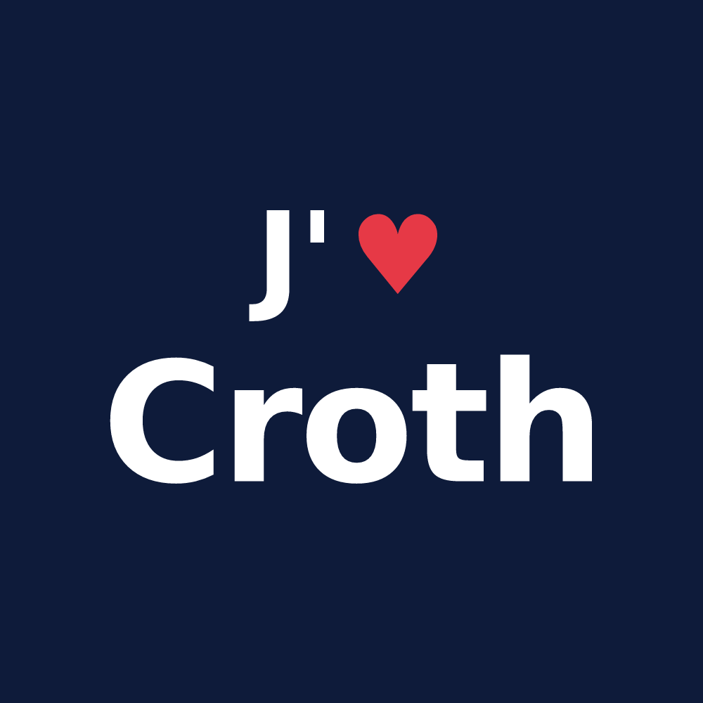 T-shirt personnalisé Croth — design J'aime Croth